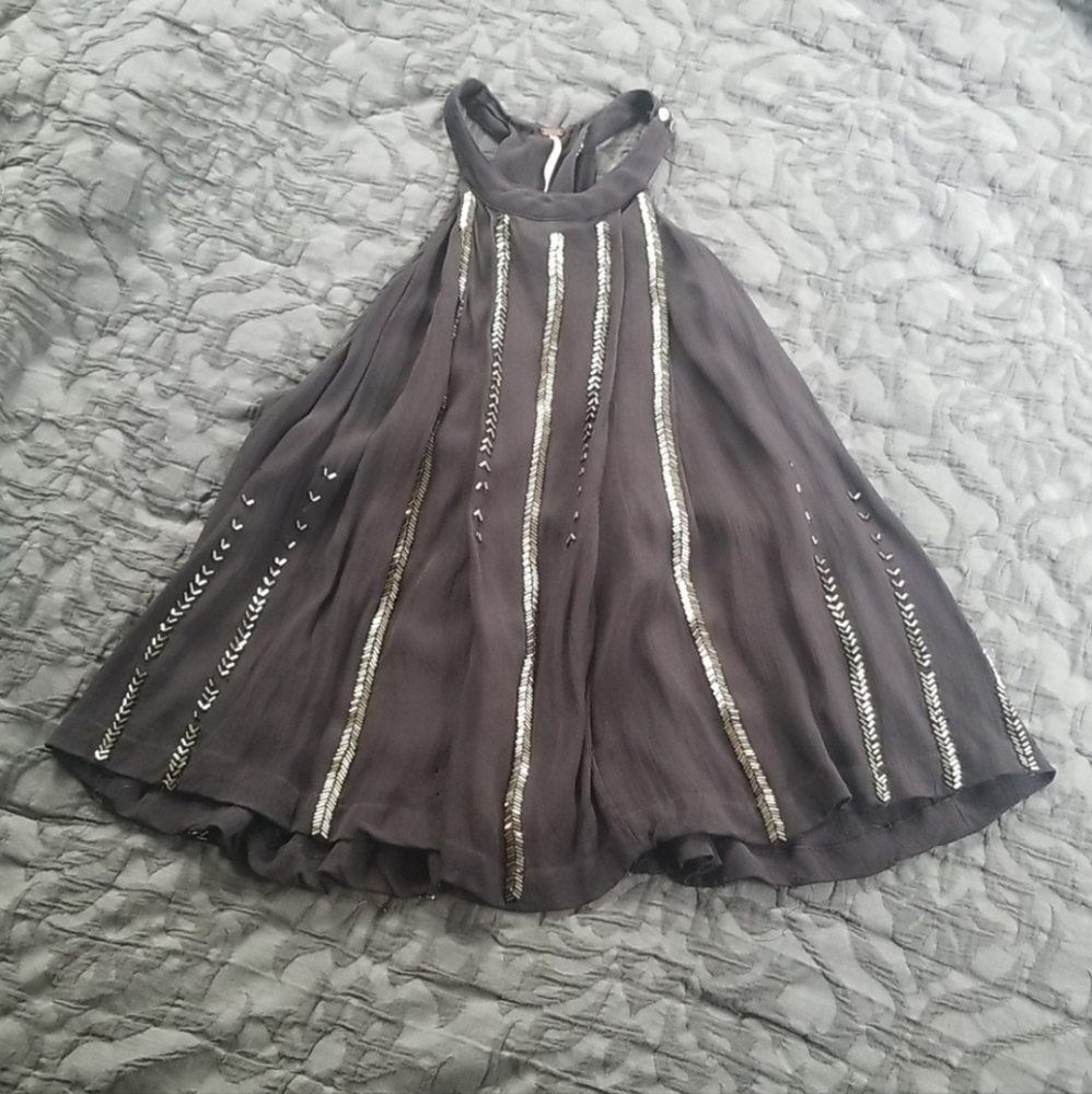 Free People Halter Top with Silver Accents